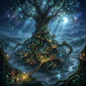 Fantasy Tree Kingdom & Underwater Sci-Fi City 4K Wallpaper Pack – Ocean & Magic Worlds Bundle (Instant Download)